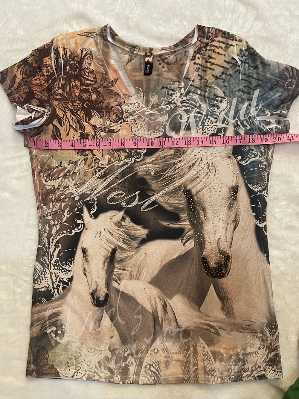 Big Bang Clothing Company - Wild West Short Sleeve, Scoop Neck Rhinestone Print - Picture 11 of 15